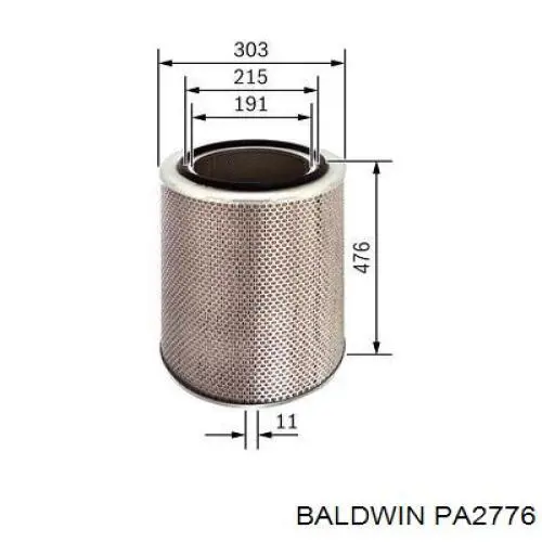 Повітряний фільтр PA2776 Baldwin
