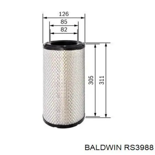 Фільтр повітряний RS3988 Baldwin