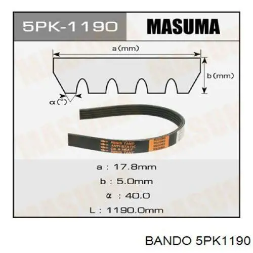 5PK1190 Bando Поліклиновий ремінь