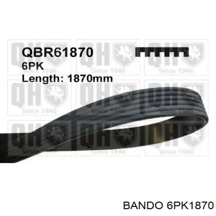 6PK1870 Bando Поліклиновий ремінь