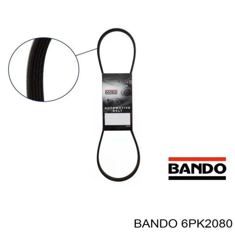 6PK2080 Bando Поліклиновий ремінь
