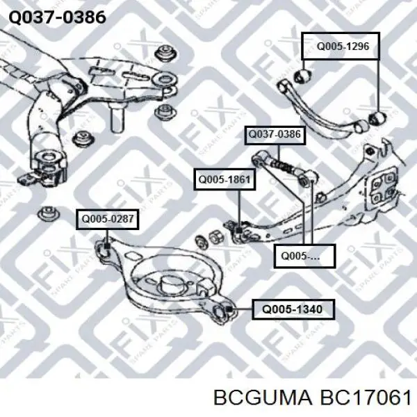 BC17061 Bcguma Сайлентблок заднього поперечного важеля