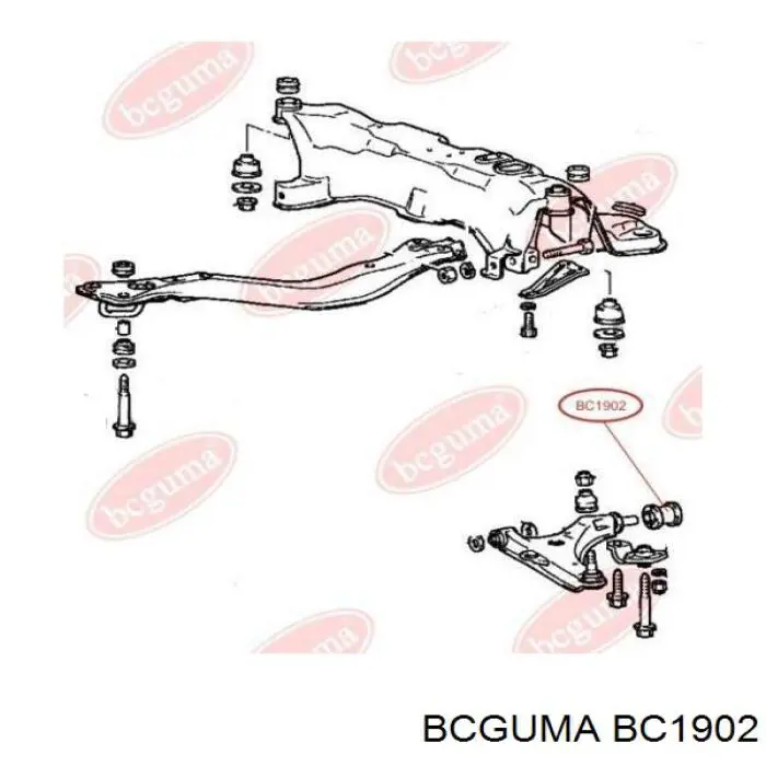 BC1902 Bcguma сайлентблок переднього нижнього важеля