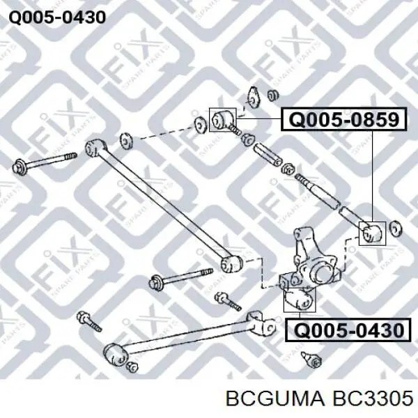 BC3305 Bcguma сайлентблок цапфи задньої