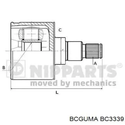 Цапфа - поворотний кулак задній, правий Bcguma BC3339 ціна, від 5.22 USD