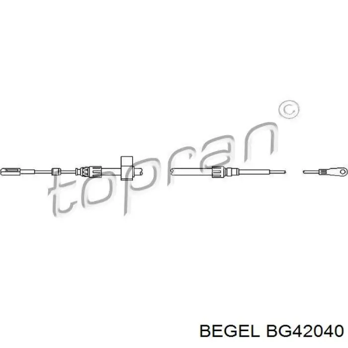 BG42040 Begel трос ручного гальма передній