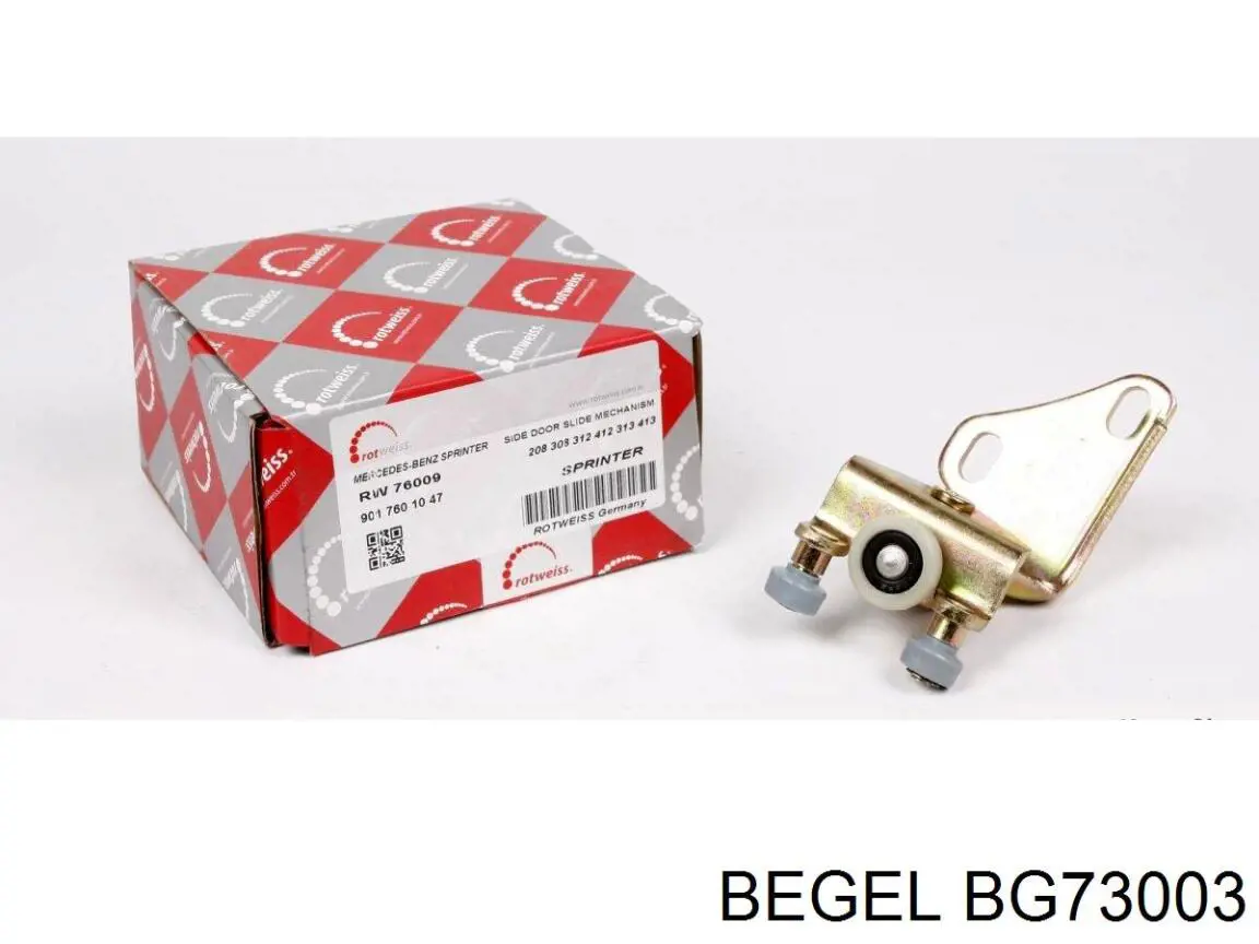 Ролик двері бічної/зсувної, правий верхній Begel BG73003 ціна, від 9.26 USD