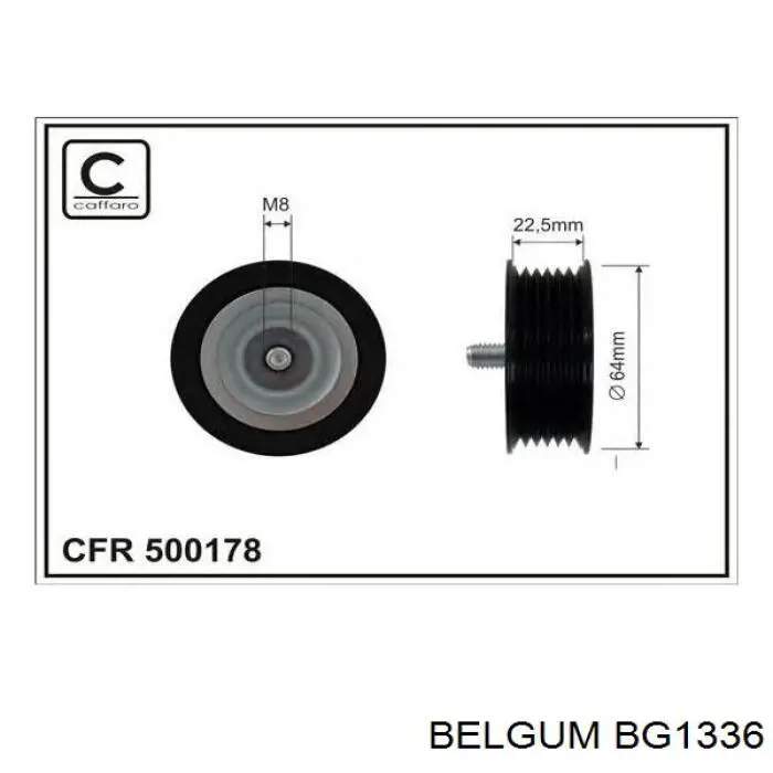 Ролик приводного ременя, паразитний Belgum BG1336 ціна, від 5.46 USD