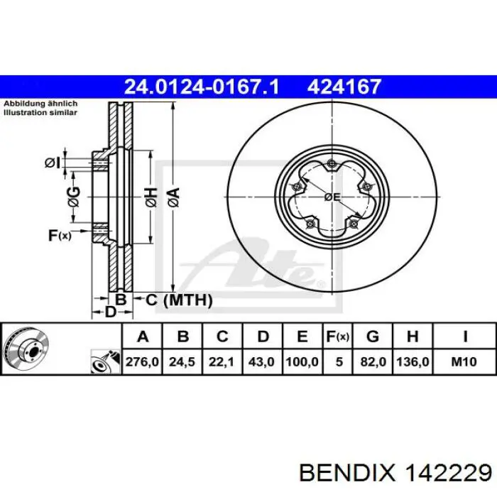 142229 Jurid/Bendix Гайка колеса