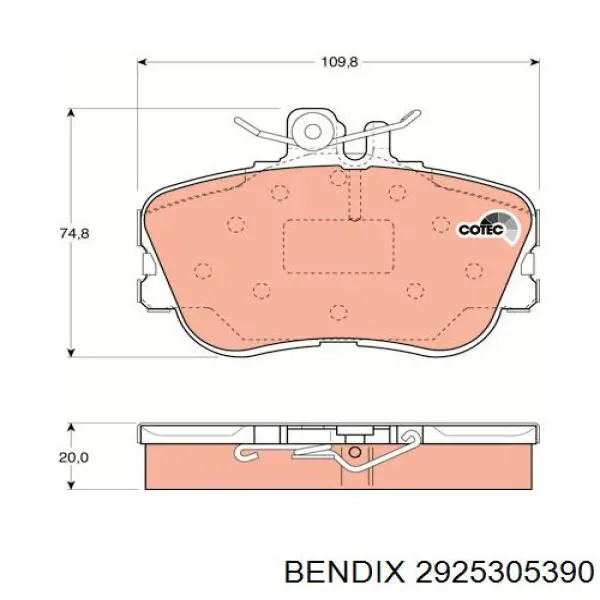 Гальмівні колодки Jurid/Bendix 2925305390 ціна, від 94.52 USD