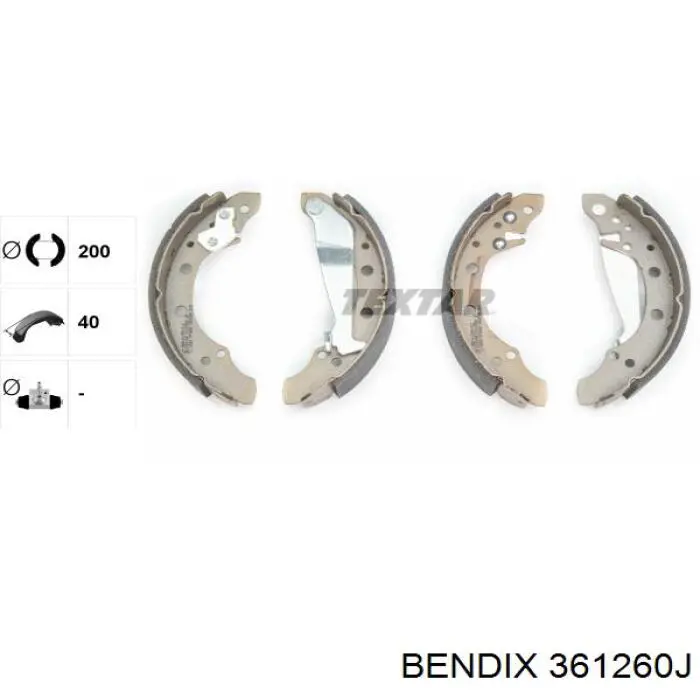 Колодки гальмові задні, барабанні Jurid/Bendix 361260J ціна, від 18.94 USD