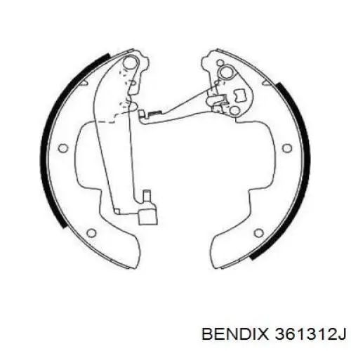 361312J Jurid/Bendix Колодки гальмівні задні, барабанні