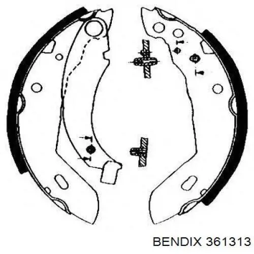 Колодки гальмові задні, барабанні 361313 Jurid/Bendix