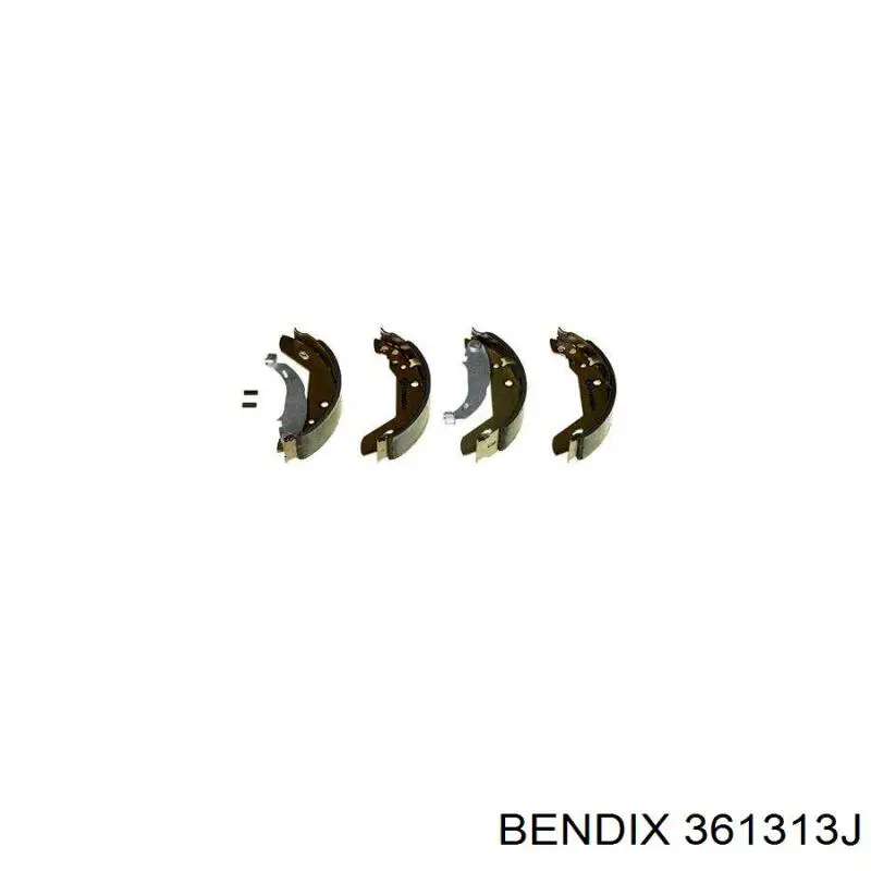 Колодки гальмові задні, барабанні Jurid/Bendix 361313J ціна, від 13.42 USD
