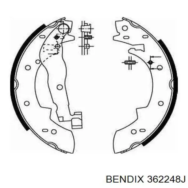 Колодки гальмові задні, барабанні 362248J Jurid/Bendix