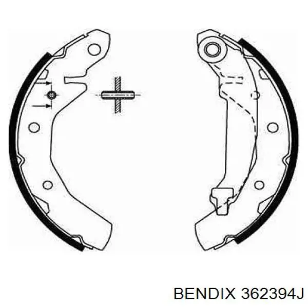 Колодки гальмові задні, барабанні 362394J Jurid/Bendix