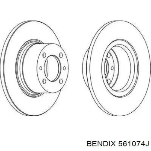 561074J Jurid/Bendix диск гальмівний передній