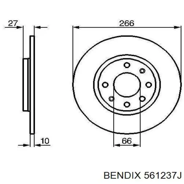 Диск переднього гальма Jurid/Bendix 561237J ціна, від 19.59 USD