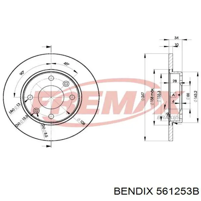 Купити 561253B Jurid/Bendix Ротор гальмівний