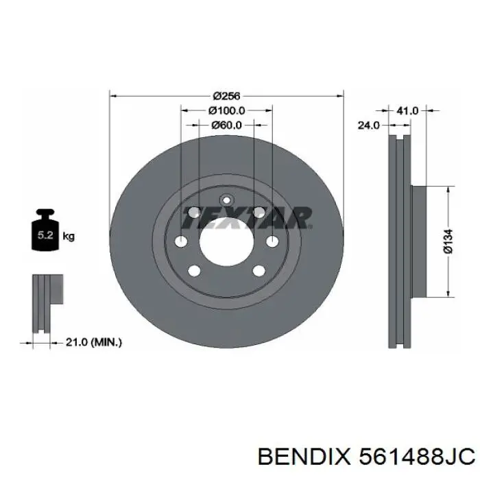 561488JC Jurid/Bendix Гальмо дискове переднє