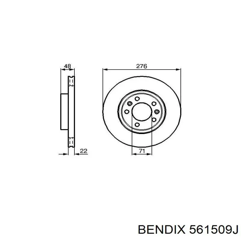 Гальмівні диски передні 561509J Jurid/Bendix
