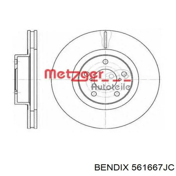 Гальмівні диски передні 561667JC Jurid/Bendix