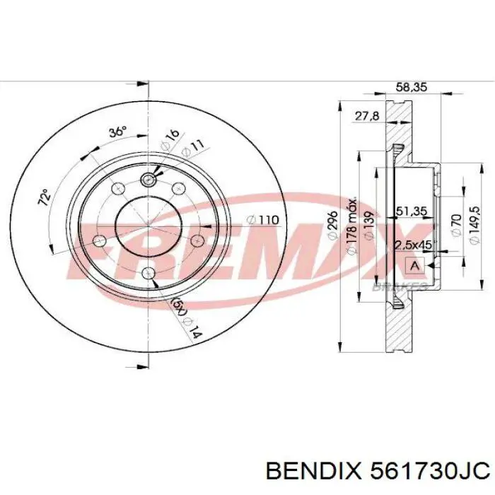 Купити 561730JC Jurid/Bendix Ротор гальмівний