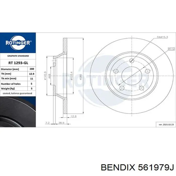 Купити 561979J Jurid/Bendix Ротор гальмівний