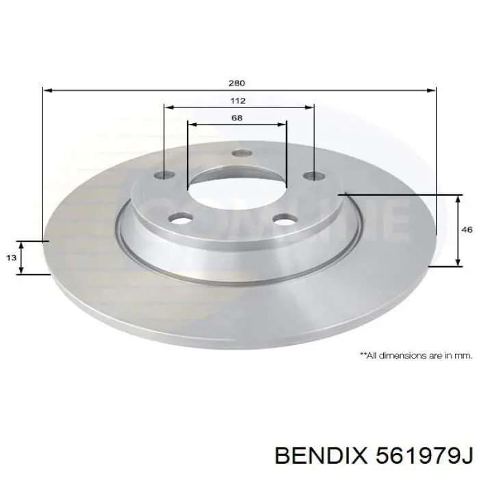 Диск гальмівний передній Jurid/Bendix 561979J