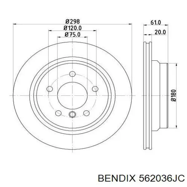 Гальмівні диски 562036JC Jurid/Bendix