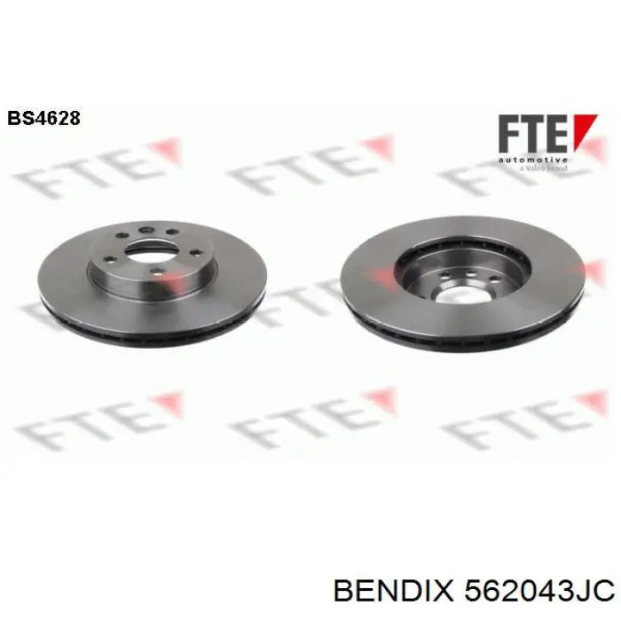Диск переднього гальма Jurid/Bendix 562043JC ціна, від 44.24 USD