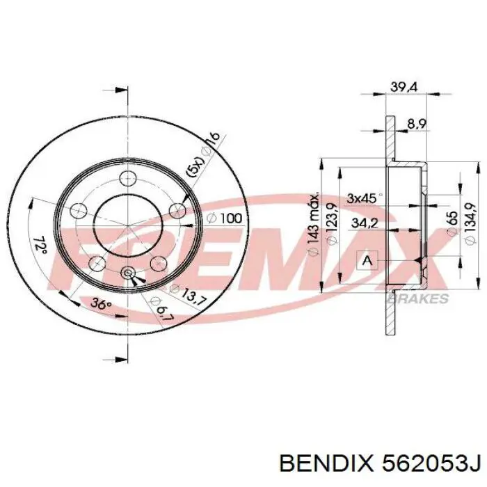 562053J Jurid/Bendix Дискові гальма
