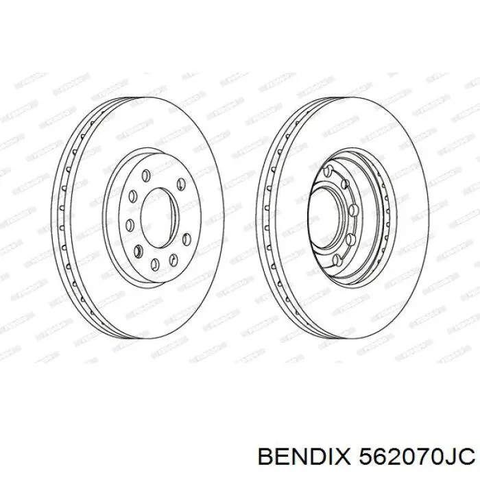 Диск переднього гальма Jurid/Bendix 562070JC ціна, від 38.18 USD