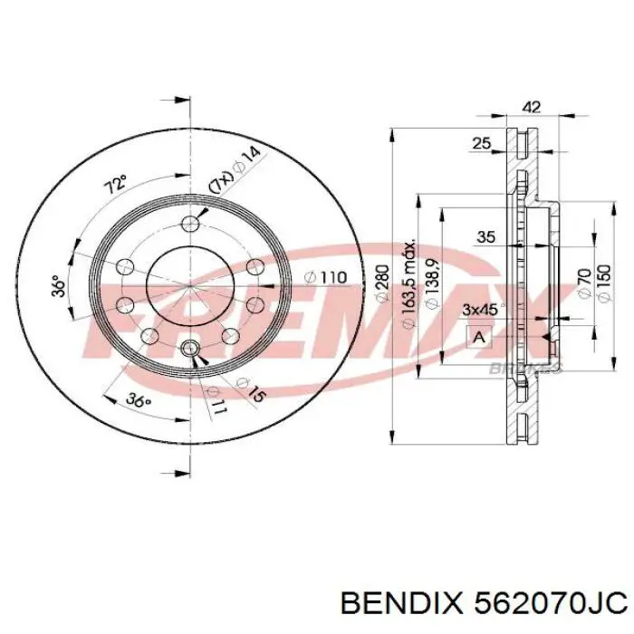 Купити 562070JC Jurid/Bendix Ротор гальмівний