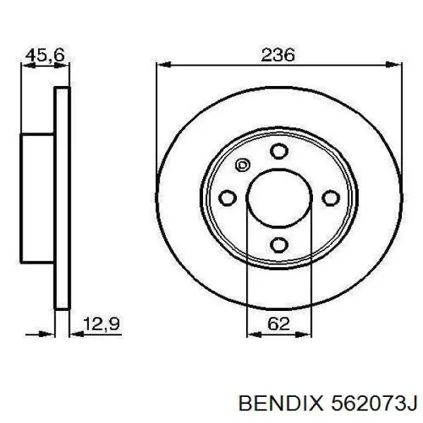 Гальмівні диски передні 562073J Jurid/Bendix