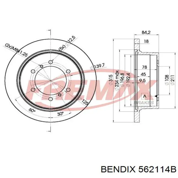 Гальмівні диски 562114B Jurid/Bendix