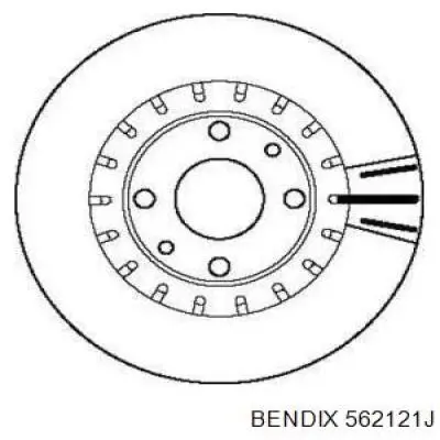 562121J Jurid/Bendix Гальмо дискове переднє