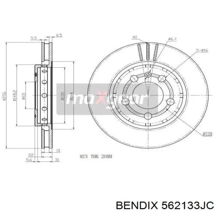 Задні дискові гальма Jurid/Bendix 562133JC ціна, від 28.74 USD