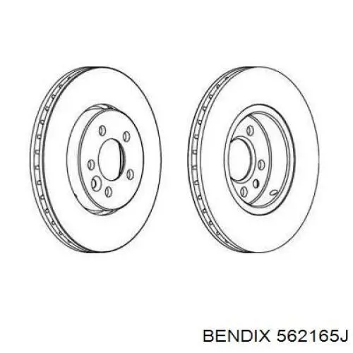 Гальмівні диски передні 562165J Jurid/Bendix