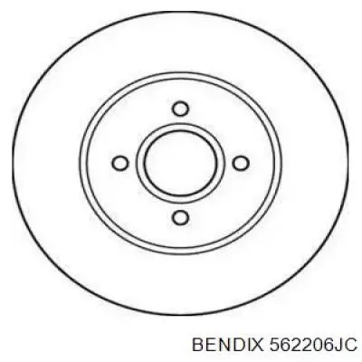 Диск гальмівний передній 562206JC Jurid/Bendix