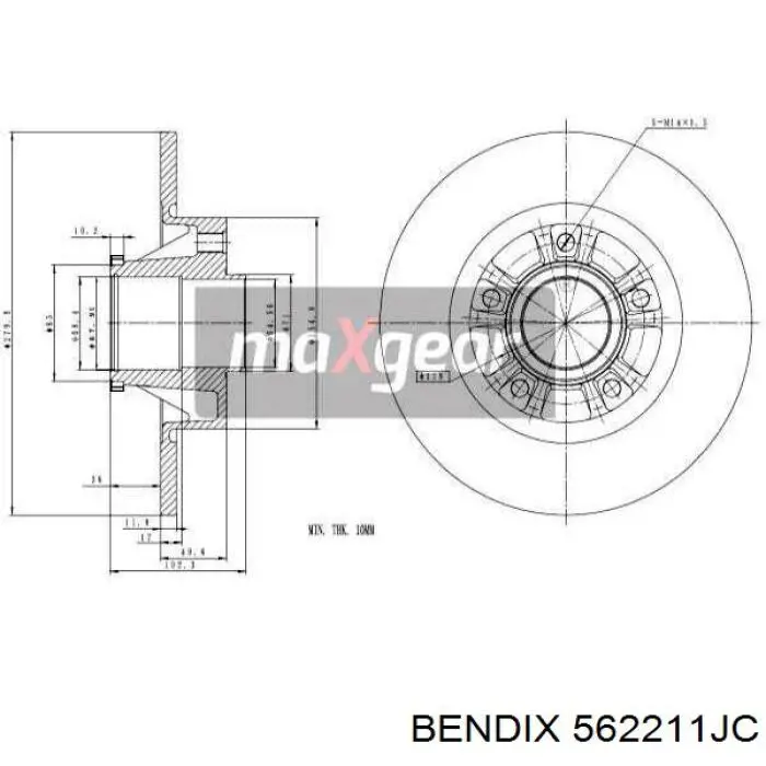 Задні дискові гальма Jurid/Bendix 562211JC ціна, від 56.84 USD