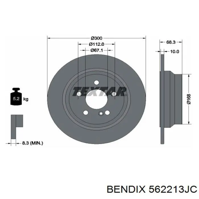 Гальмівні диски 562213JC Jurid/Bendix