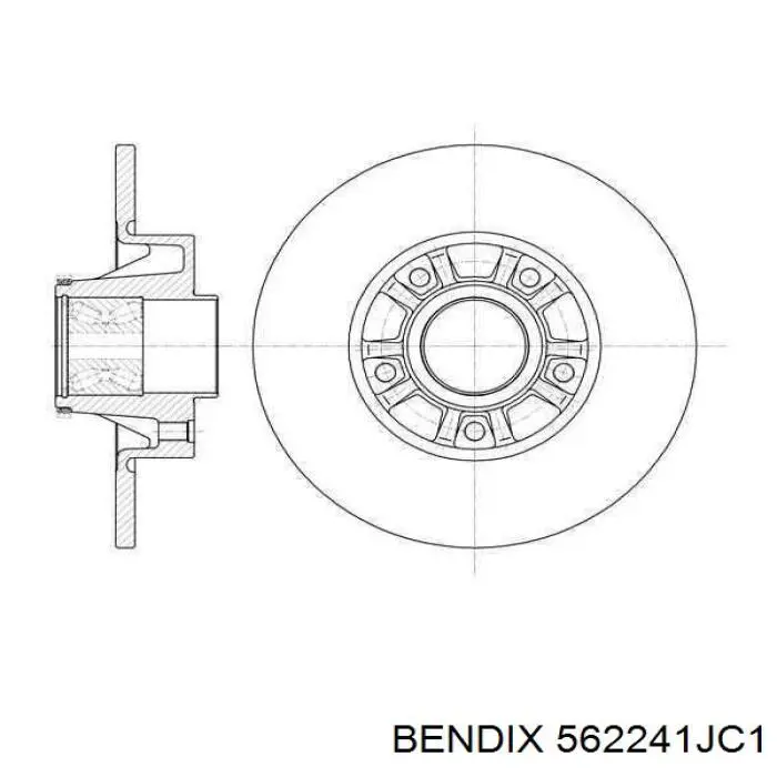 Диск переднього гальма Jurid/Bendix 562241JC1 ціна, від 53.76 USD