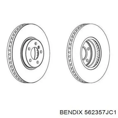 Гальмівні диски передні 562357JC1 Jurid/Bendix