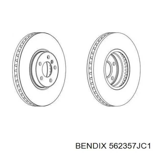 Диск гальмівний передній 562357JC1 Jurid/Bendix