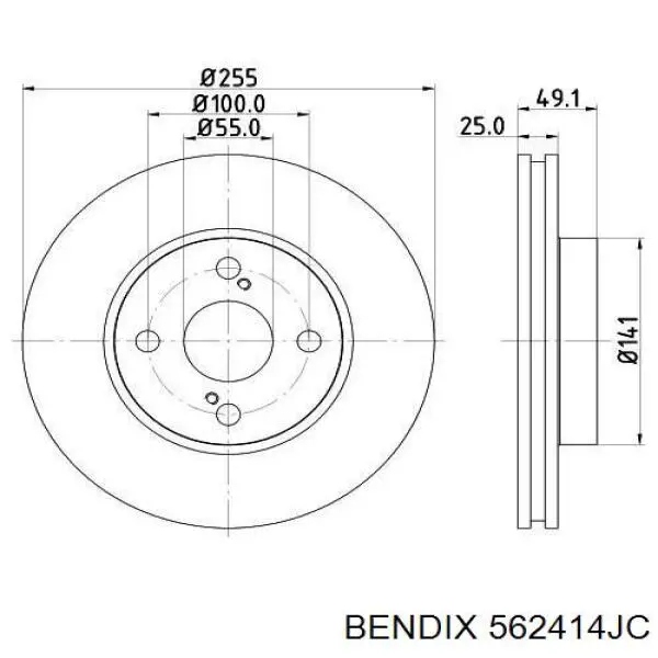 562414JC Jurid/Bendix Гальмо дискове переднє
