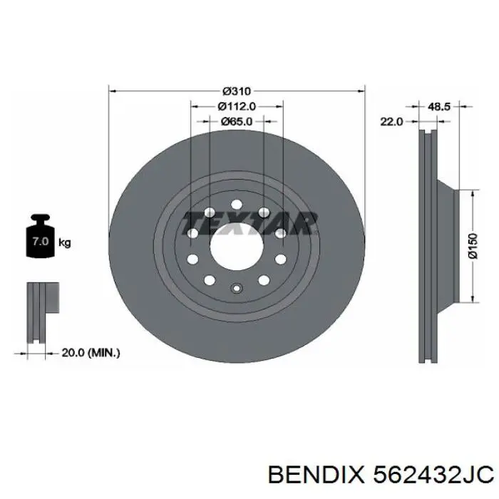 Гальмівні диски 562432JC Jurid/Bendix