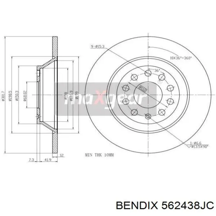 Гальмівні диски 562438JC Jurid/Bendix