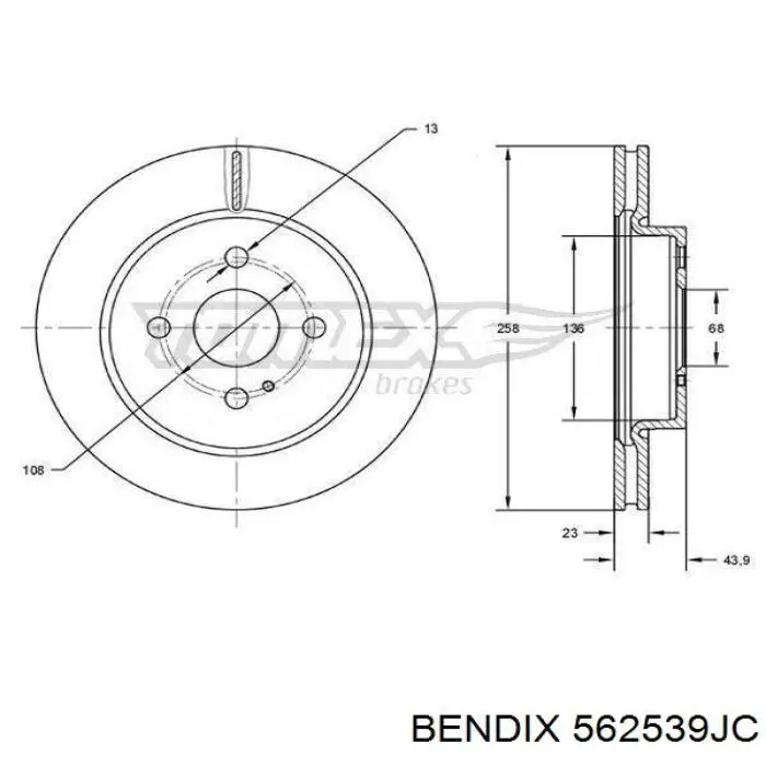 Купити 562539JC Jurid/Bendix Ротор гальмівний