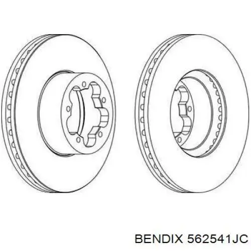 Диск гальмівний передній 562541JC Jurid/Bendix